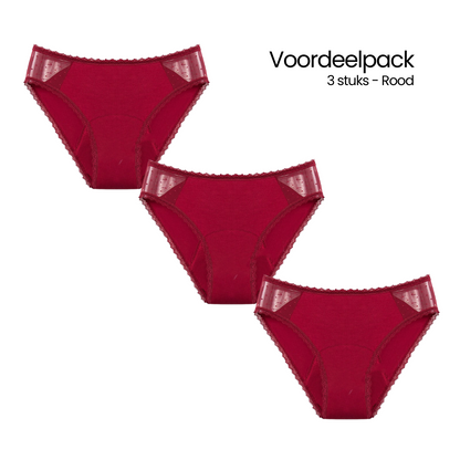 Biscomi Menstruatie Slips | Bamboo Red 3-Pack