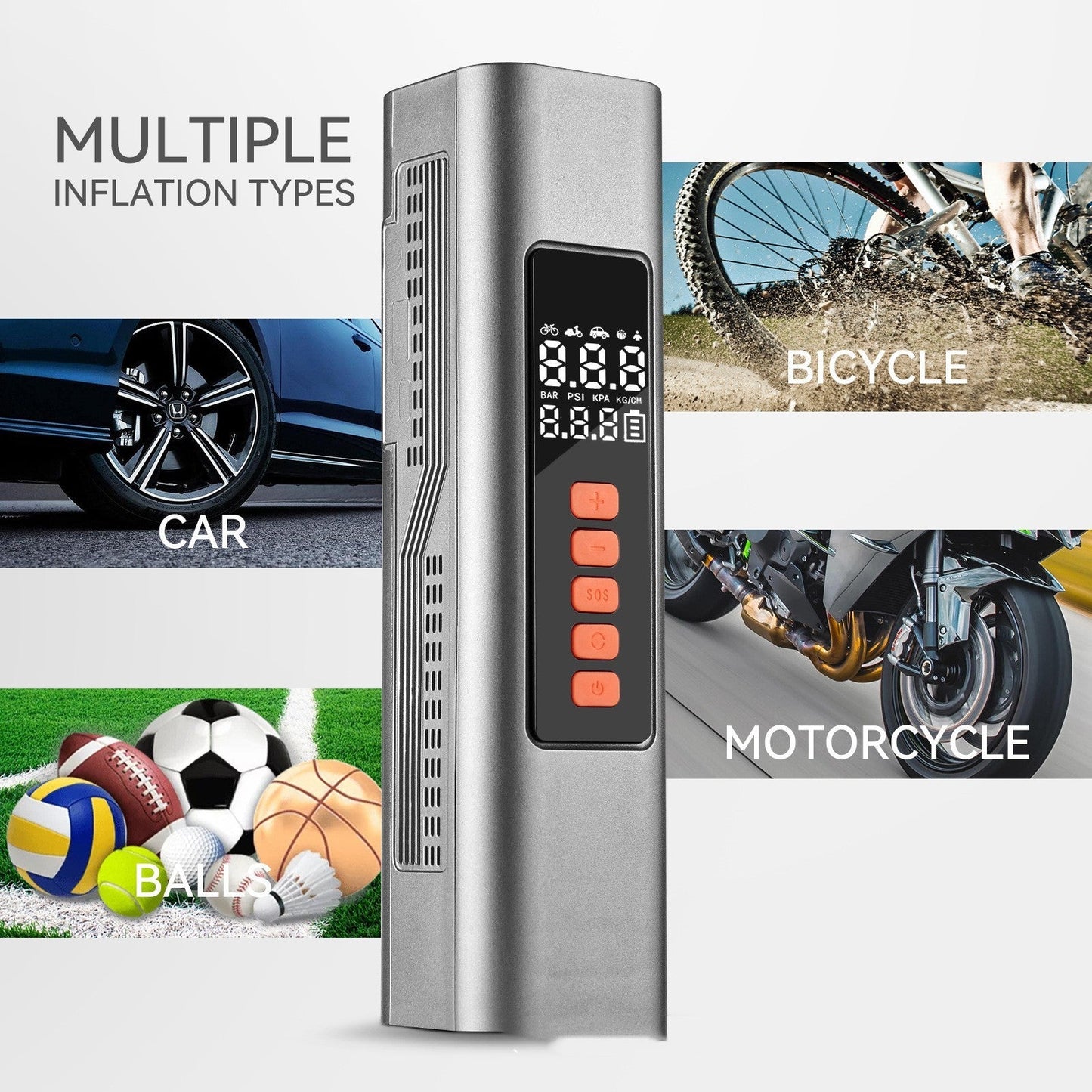 AirPro Draadloze Bandenpomp | met Zaklamp, Powerbank en Stofzuiger