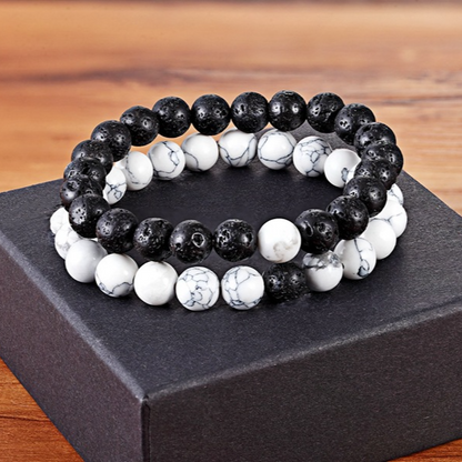 StoneBound Nature | Set van twee 8mm Kralen Armbanden