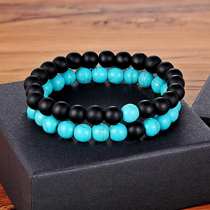 StoneBound Nature | Set van twee 8mm Kralen Armbanden