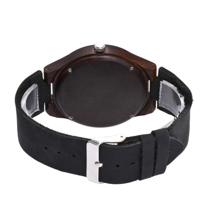 ChronoWood Walnut horloge - Black Leather Strap