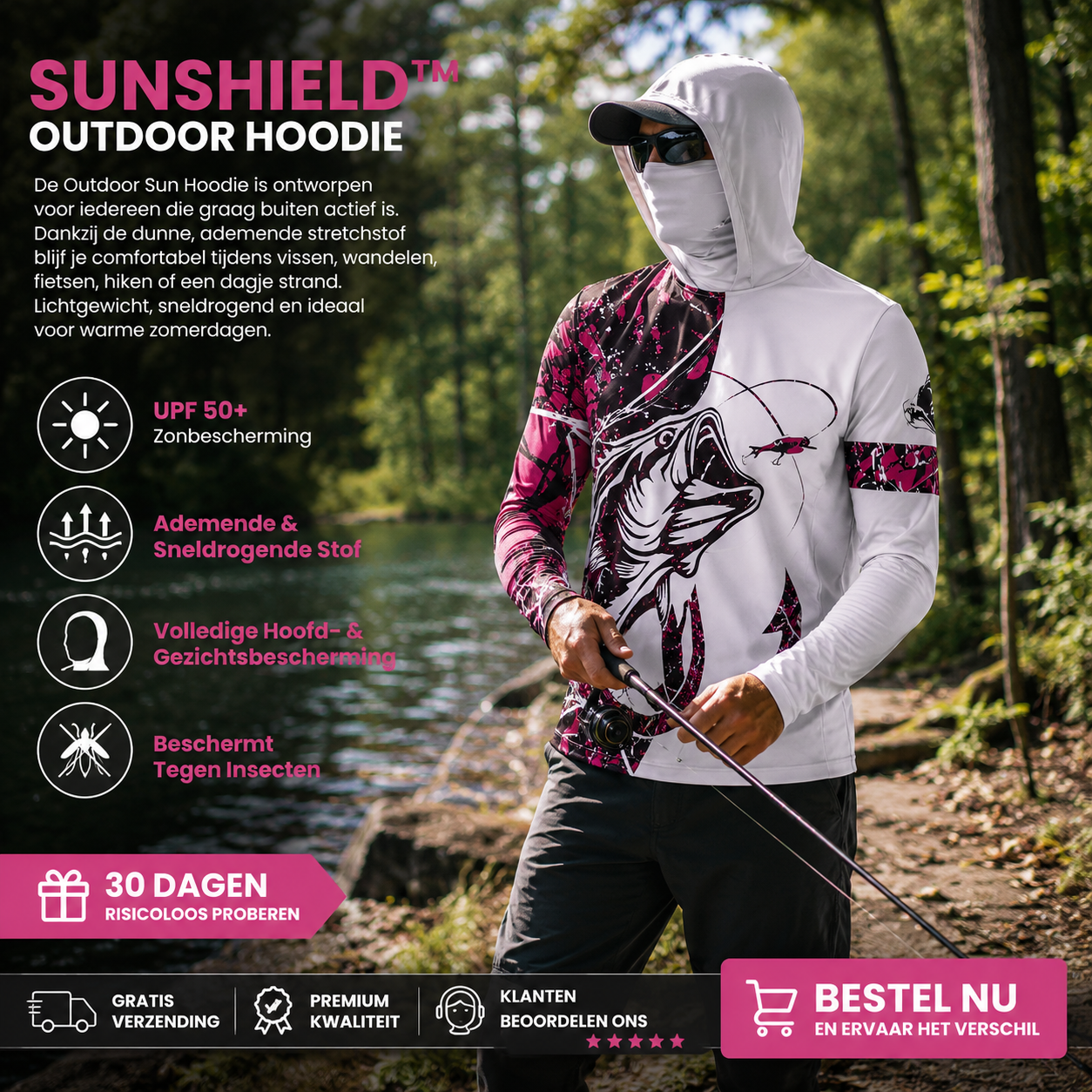 SunShield™ Outdoor Hoodie | Vissen