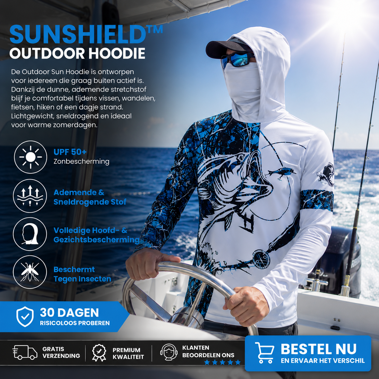 SunShield™ Outdoor Hoodie | Vissen