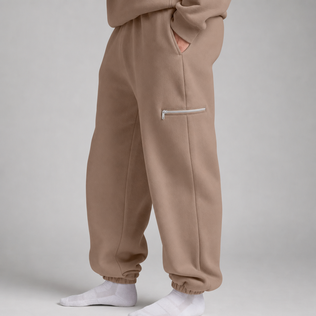 P248 Sleepy Travel Pants - Khaki - Detail Heupzak