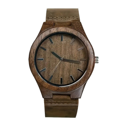 ChronoWood Walnut horloge - Brown Leather Strap