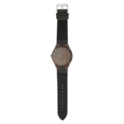ChronoWood Ebony horloge - Black Leather Strap