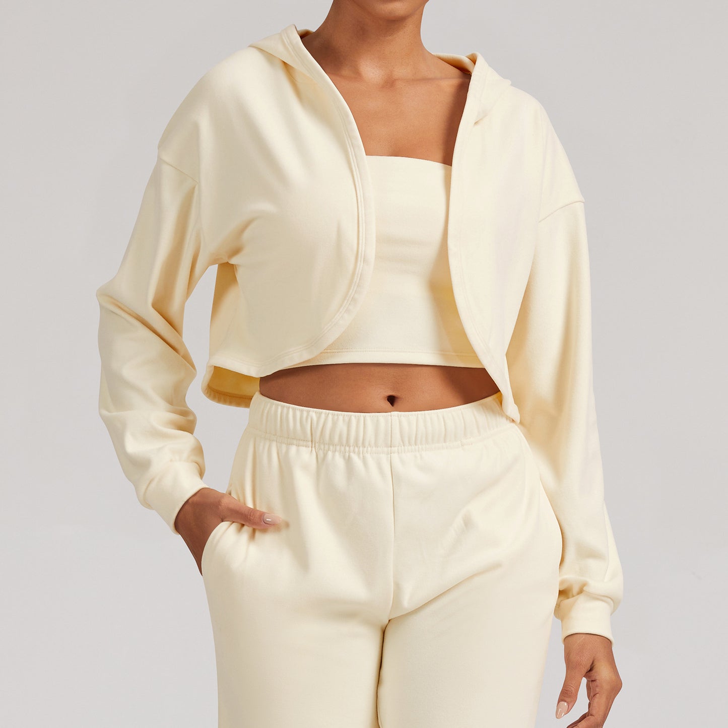 Yoga Hoodie Naturel - Sportief en Comfortabel