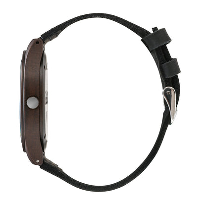 ChronoWood Ebony horloge - Black Leather Strap