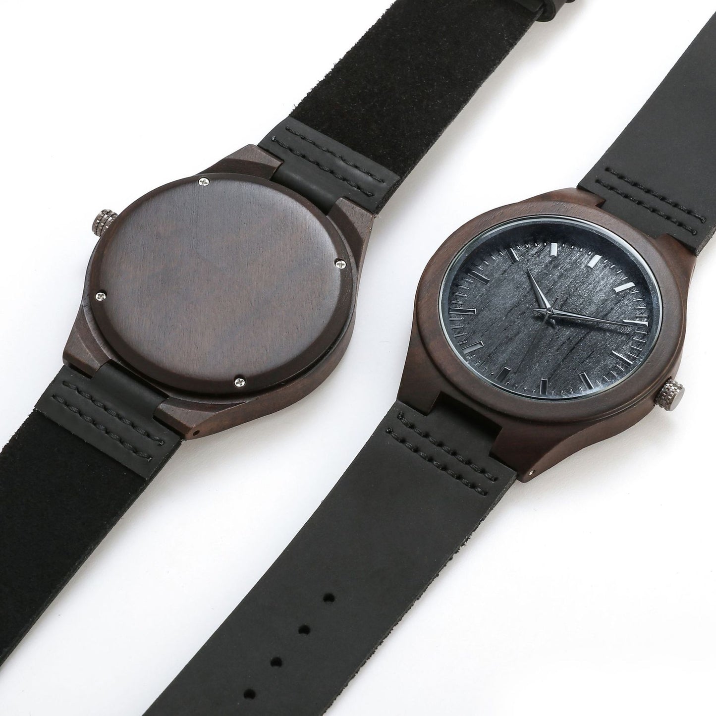ChronoWood Ebony horloge - Black Leather Strap