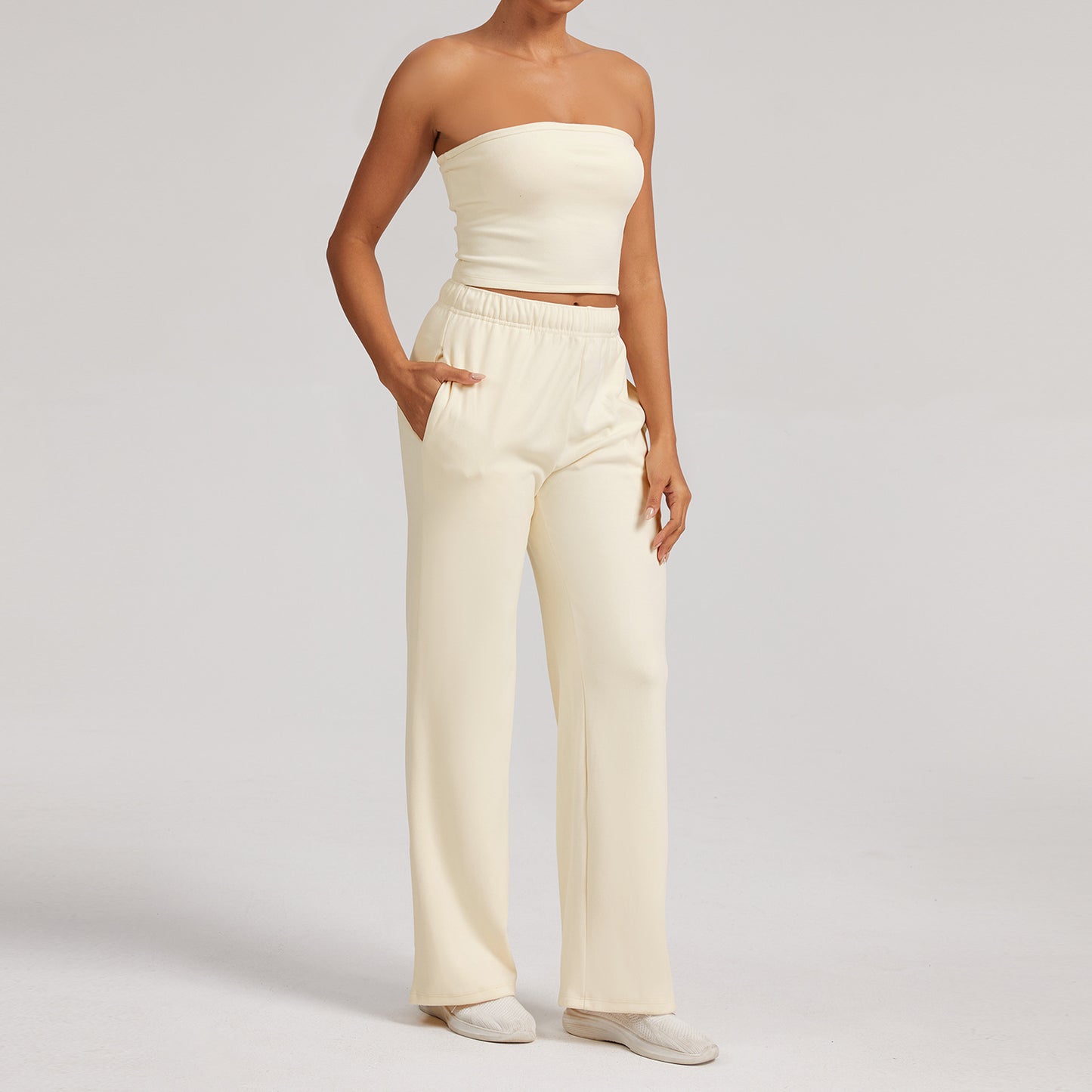 Yoga Broek en Top Naturel - Sportief en Comfortabel