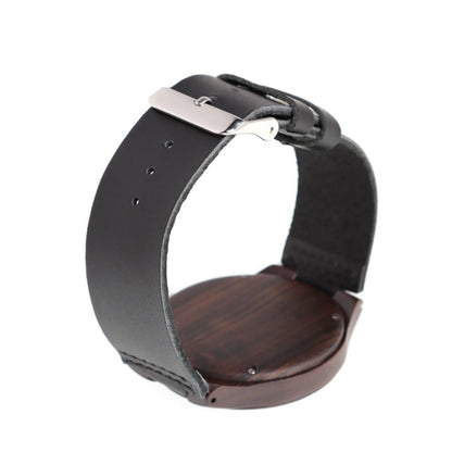 ChronoWood Walnut horloge - Black Leather Strap