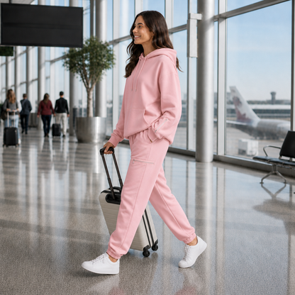 Sleepy Travel Set - Roze - Zijprofiel (zachte kleur)